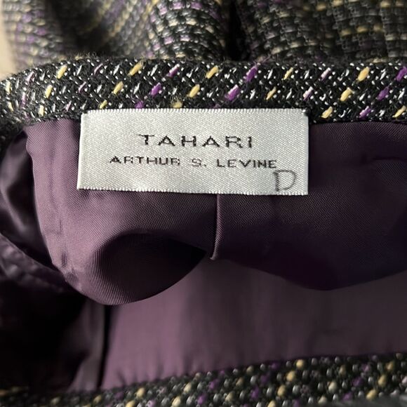 Tahari yellow, purple, black pencil skirt - size 2 - Picture 14 of 16
